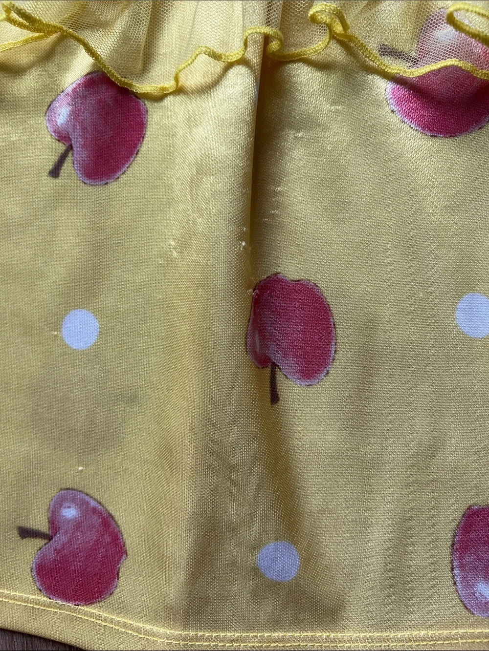 Disney Snow White Girls Nightgown in Royal Blue with Yellow & Red Apples Size 6
